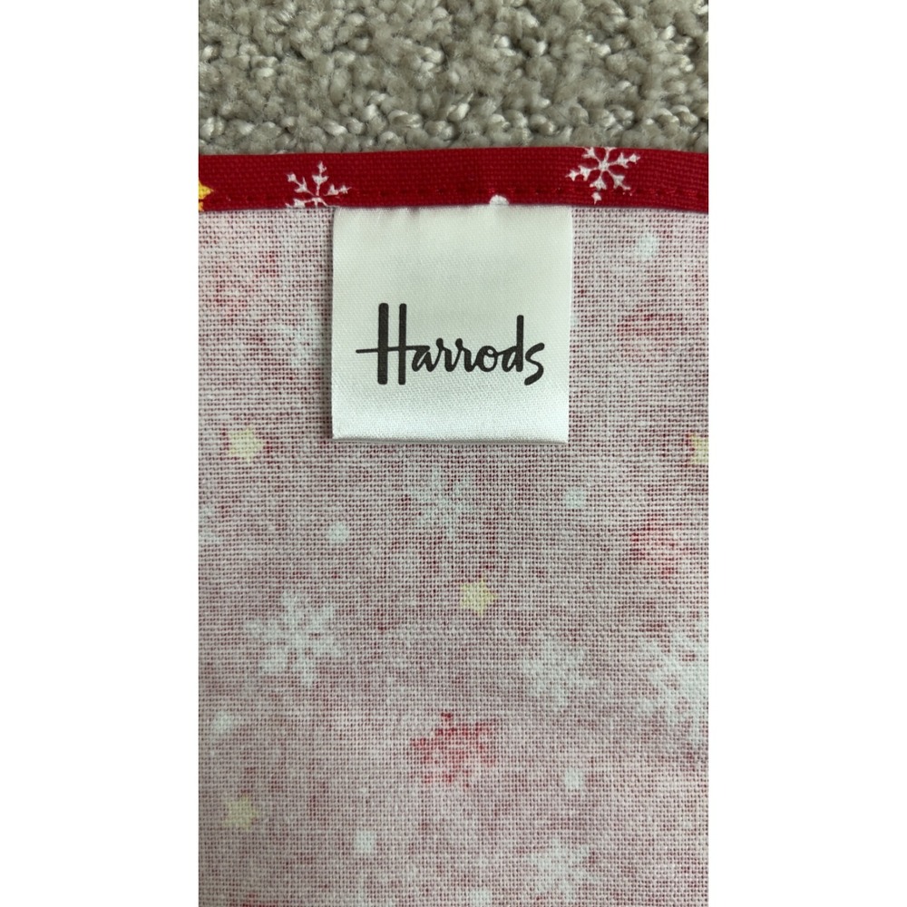Harrods Tea‎ Towel OS Red Christmas Bear Snowman Snowflake Cotton Holiday Decor